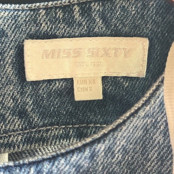 NEW Miss Sixty – Rochie Asymmetrical Denim Dress - Picture 3 of 14